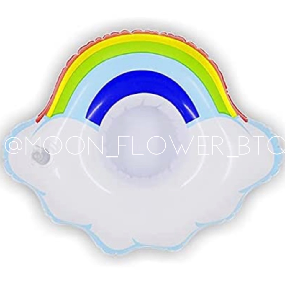 Inflatable Rainbow Cloud Drink Holder Pool Float Cup Holder Summer Party